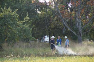 Wiesenbrand fordert die Feuerwehr in Leinfelden-Echterdingen